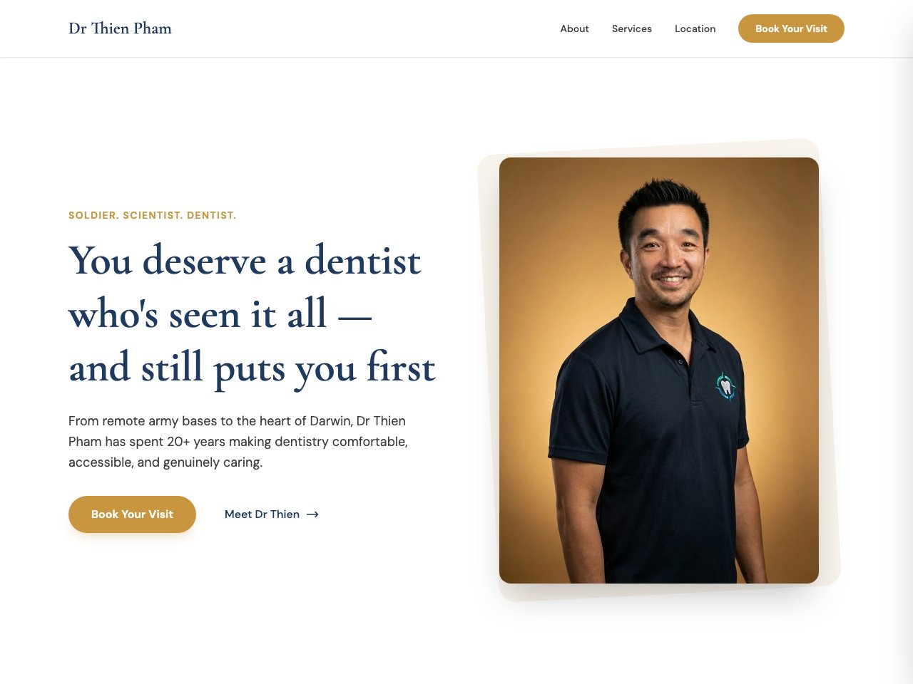 Example personal brand website